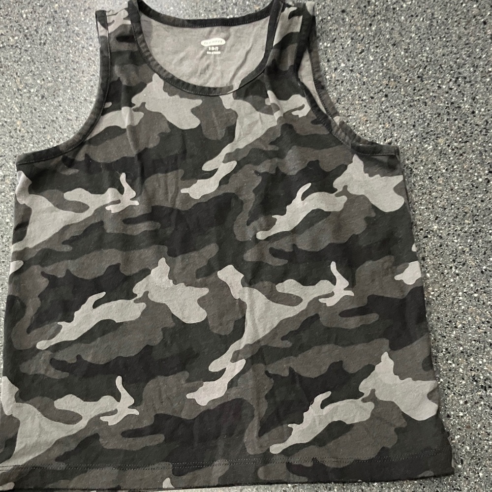 Old Navy Kids Camo Tank Top - Black and Gray